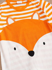 Baby Fox Striped Casual Rompers