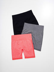 3Pcs Butt Lifting High Stretch Sports Shorts for Women
