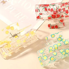Colorful Fruits Pattern Hair Claw Clips
