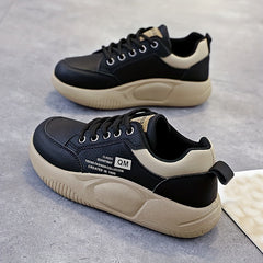 Women's Low Platform Sneakers Lace-up Running Shoes