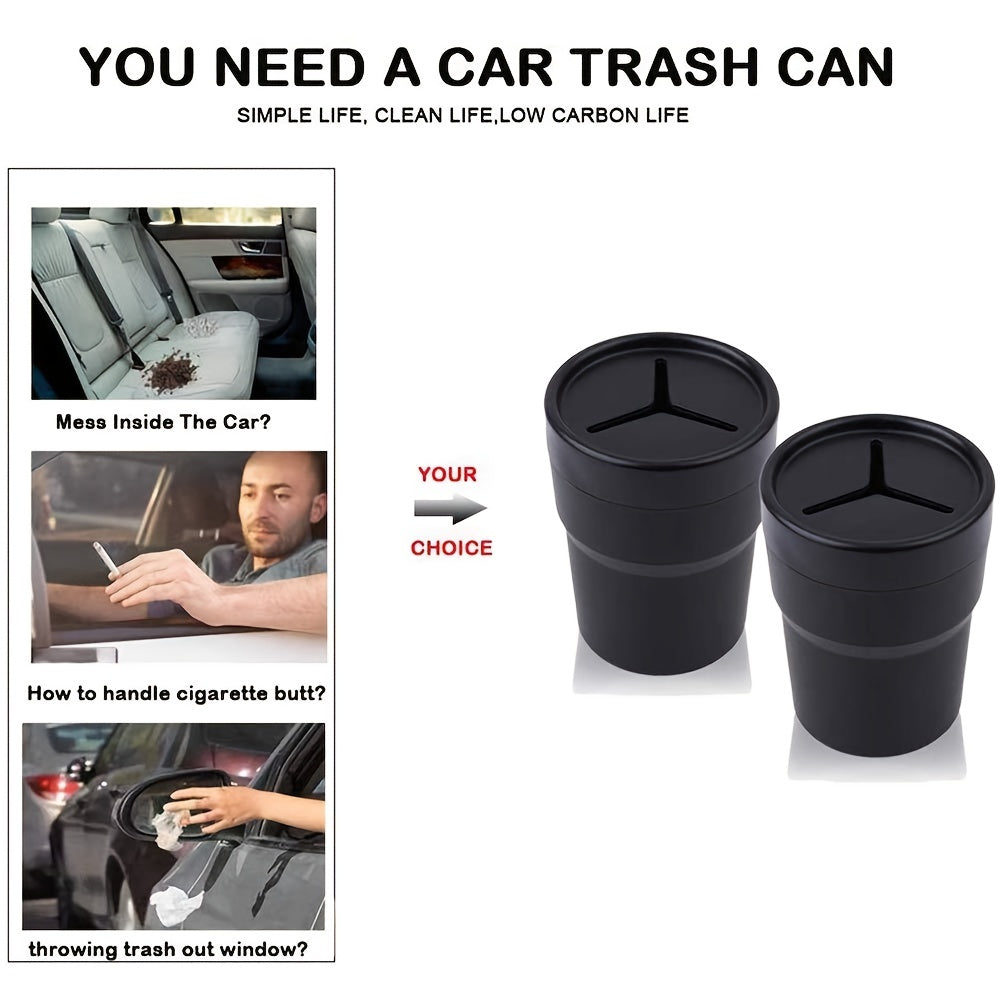 Car Trash Can With Lid Mini Auto Garbage Can Leakproof Vehicle Trash Bin