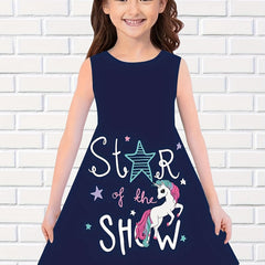 Girls 3D Unicorn & STAR OF THE SHOW Graphic Dress
