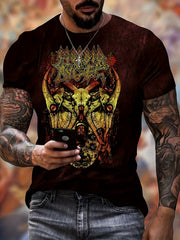 Pattern Print Men's Short Sleeve T-shirt Graphic Tee Men's Summer Clothes