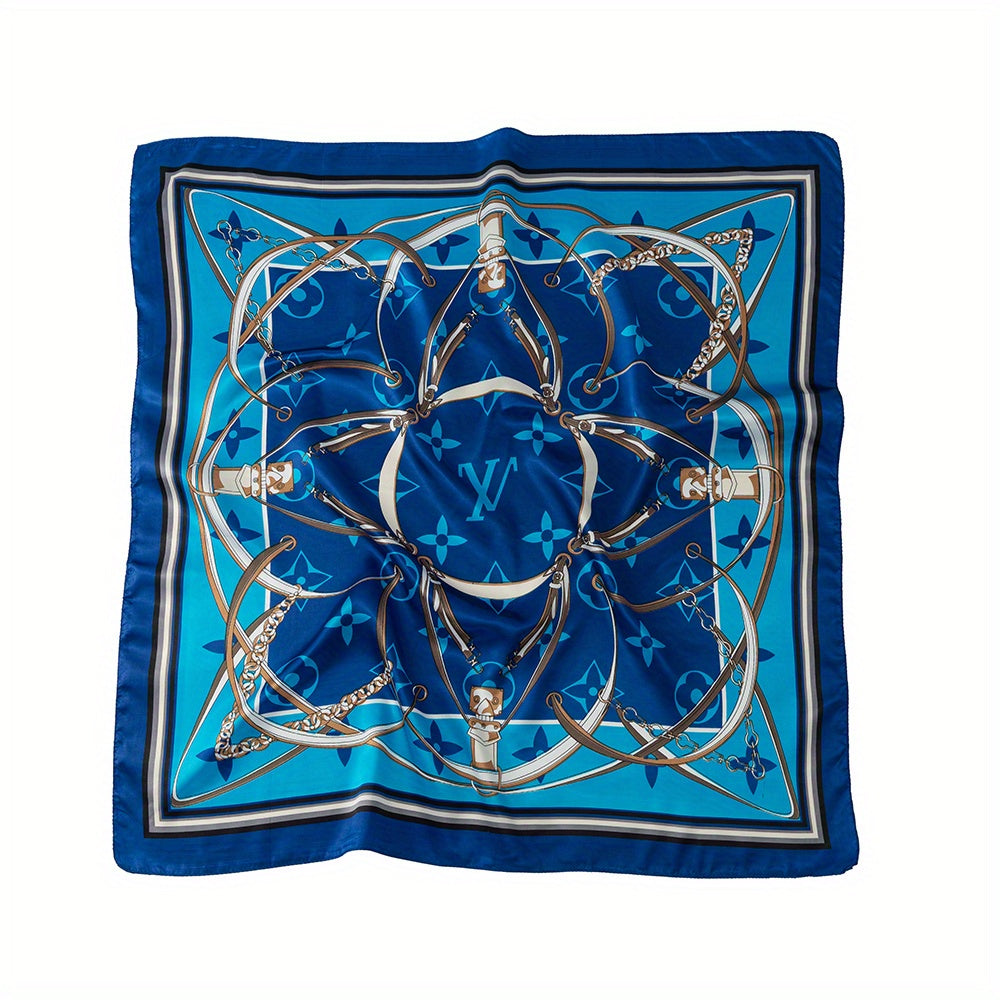 Geometric Flower Pattern Square Scarf