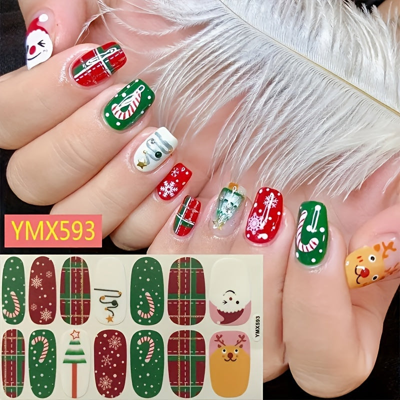 Cute Nail Stickers for Christmas Manicure - Gift for Women Girls