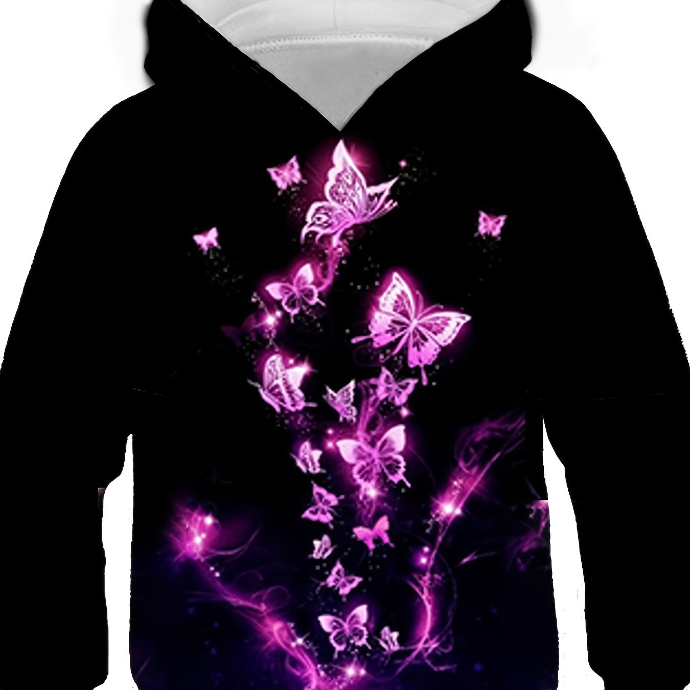 Kids Cartoon Butterfly 3D Print Hooded Sweatshirt Teen Stylish Hoodie