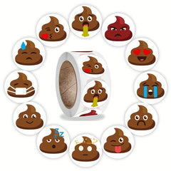 500 Poop Stickers - Comedy Assorted Labels - Fun Gift Seals for Envelopes