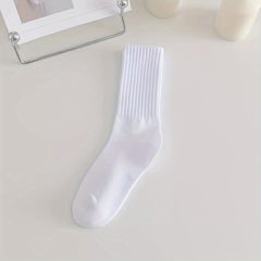 Solid Socks Comfy & Soft Mid Tube Socks Women's Stockings & Hosiery