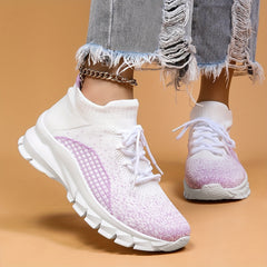 Fashionable Mesh Breathable Running Shoes Soft Non Slip Lightweight