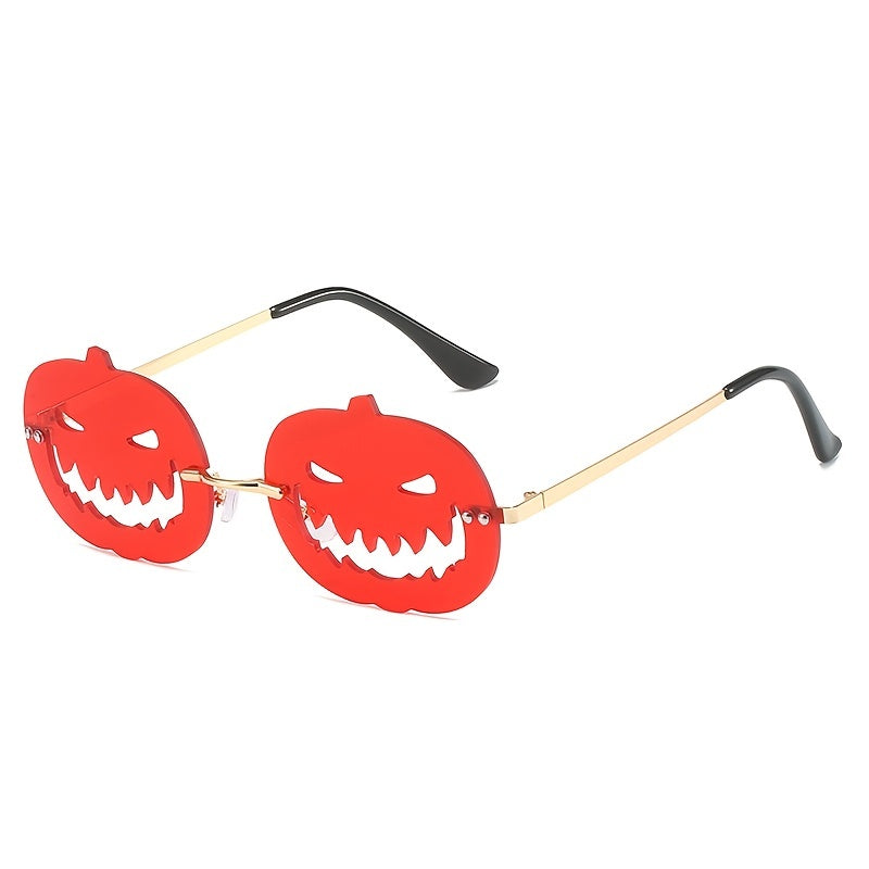 Men's Pumpkin Devil Face Sunglasses Halloween Funny Decorative