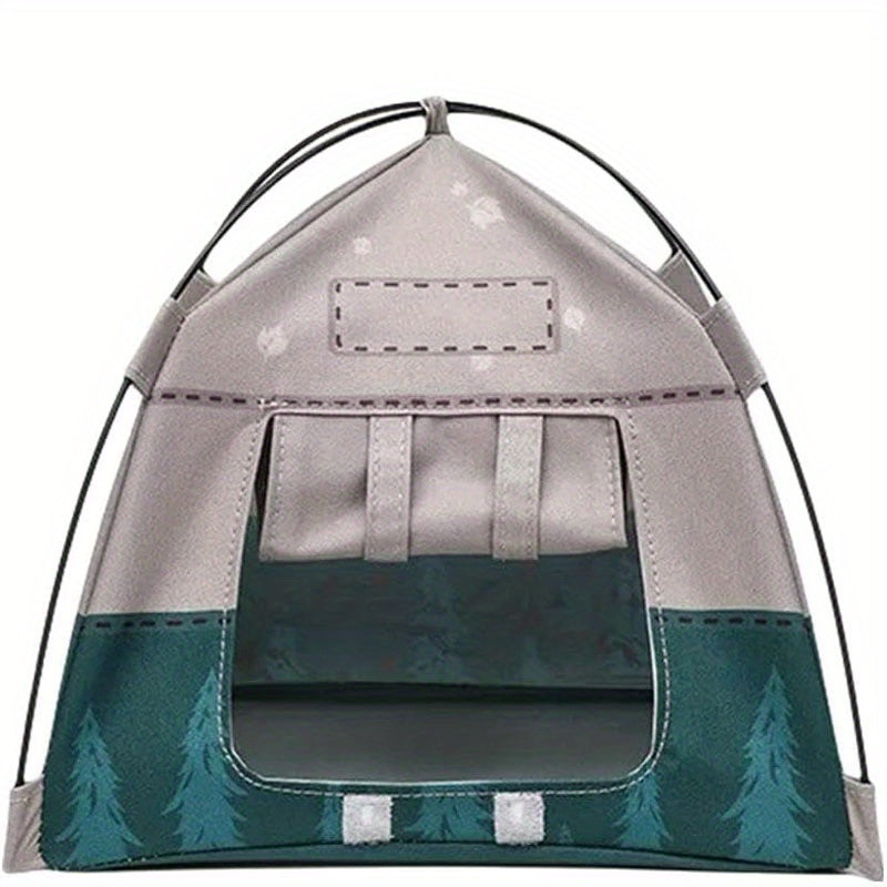 1:12 Scale Gray Doll Tent Camping Scene Accessory with Ventilation & Storage