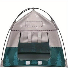 1:12 Scale Gray Doll Tent Camping Scene Accessory with Ventilation & Storage