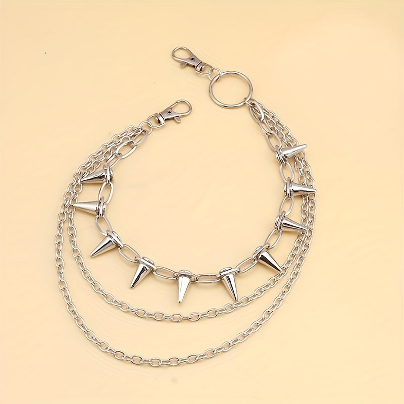 Hip Hop Metal Rivet Waist Chain for Stage Performance