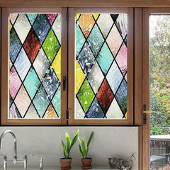 Colored Rhombus Crescent Glass Window Film