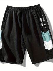 Boys Stripe & Letter Comfortable Creative Shorts Quick Drying Shorts