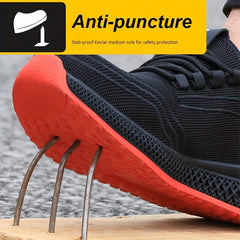 Men's Steel Toe Work Safety Shoes Anti-skid Breathable Sneakers