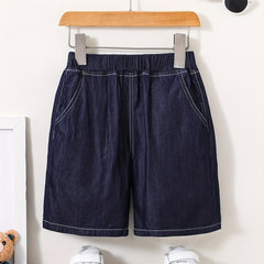 Girls Soft & Thin Denim Shorts Elastic High Waist Summer Style