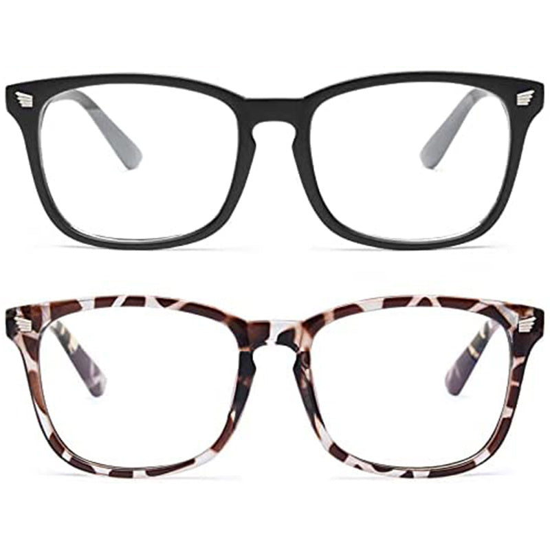 2pcs Round Light Blocking Glasses Spectacles Lens Unisex
