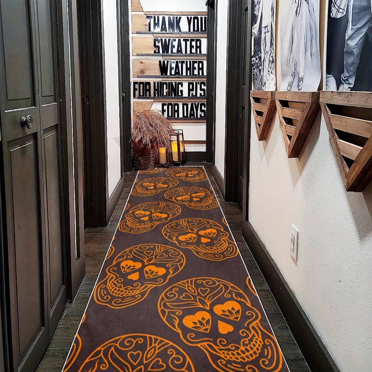 Gothic Halloween Runner Rugs Of The Dead Laundry Room Rug