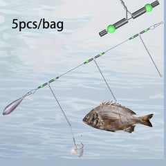 5pcs Steel Wire Anti-tangle Fishing Hook Connector