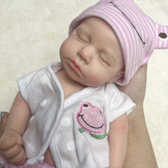 6" Reborn Baby Girl Doll Soft Silicone Lifelike Newborn with Pink Hat