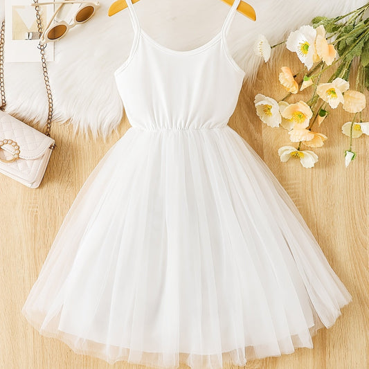 Girls Tutu Dress Sleeveless Mesh Princess Dresses For Party Dance Performance