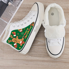 Gingerbread Print Plush Lined Chunky Sneakers