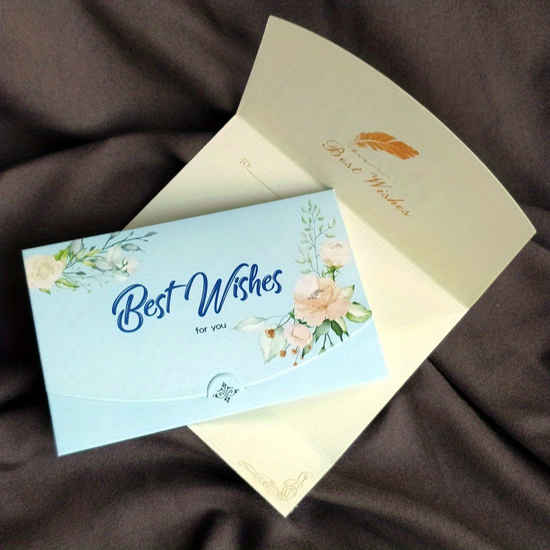 10pcs Anime Blessing Words Greeting Card Birthday Thank You Holiday Gift