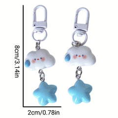 Cute Cloud Star Keychain for Bags or Keys