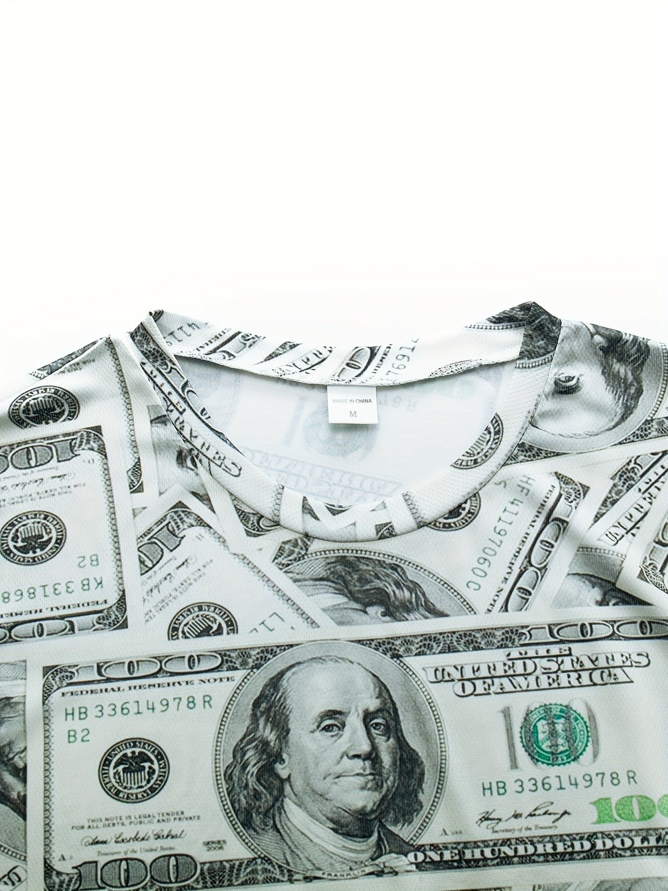 Men's Money Graphic 3D Print T shirt Active Shorts Set