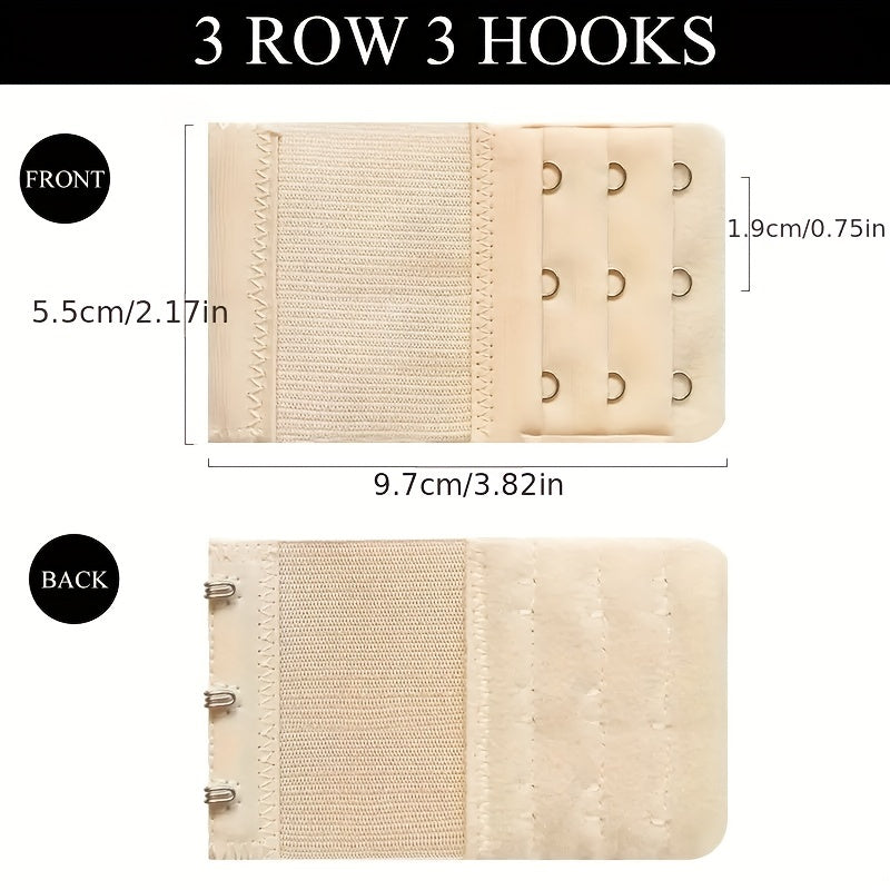 3pcs Bra Extenders Hooks Adjustable Band Women's Lingerie Accessorie