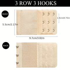 3pcs Bra Extenders Hooks Adjustable Band Women's Lingerie Accessorie