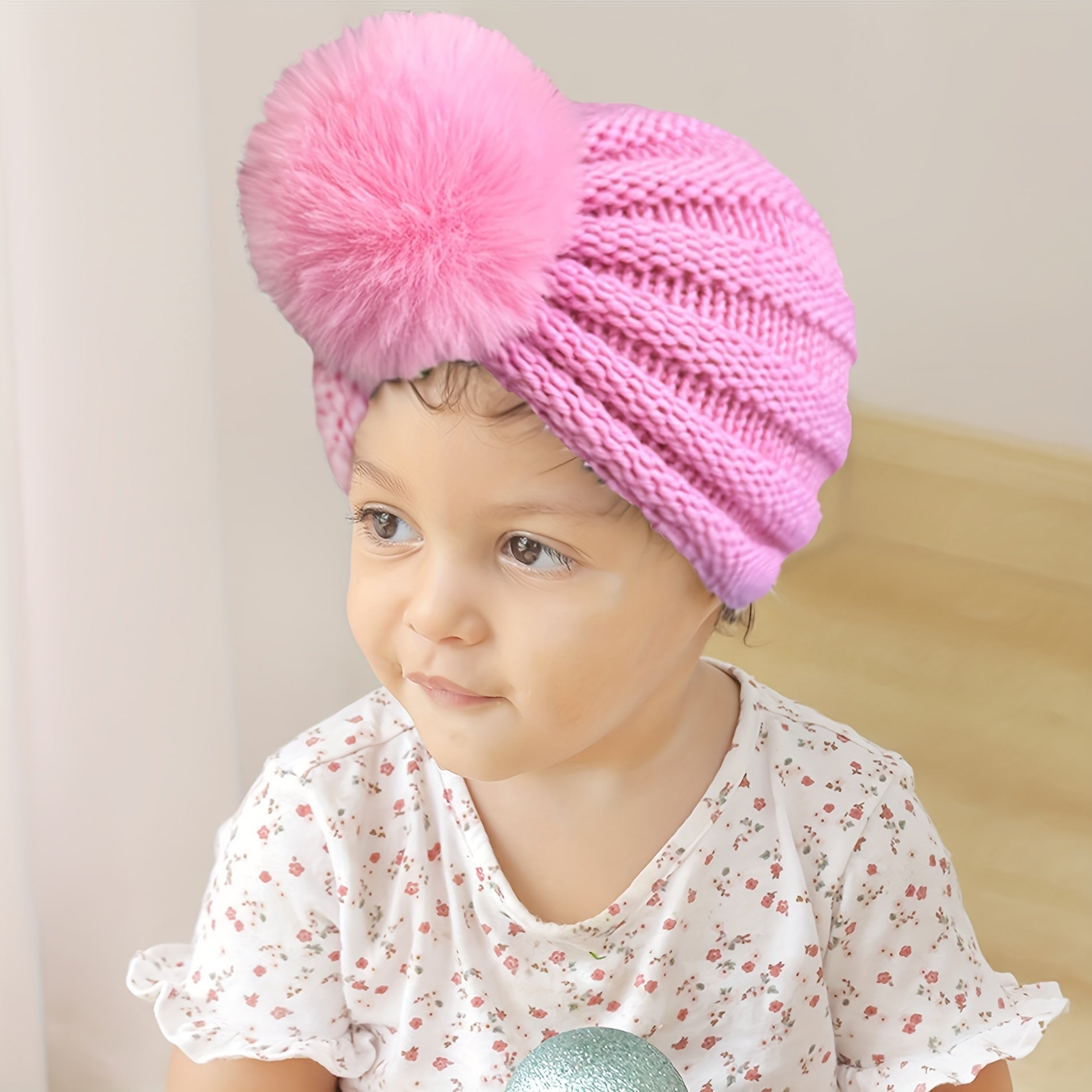 Baby Winter Hairball Knitted Woolen Hat