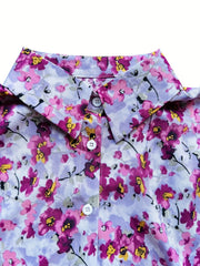 Floral Print Long Sleeve Blouse