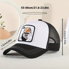 Orangutan Embroidered Baseball Cap Men's Mesh Peaked Cap