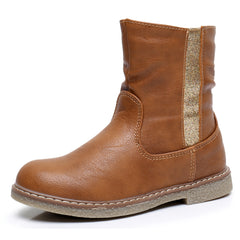 Girls' Casual Solid Zipper Boots for Comfortable Wear