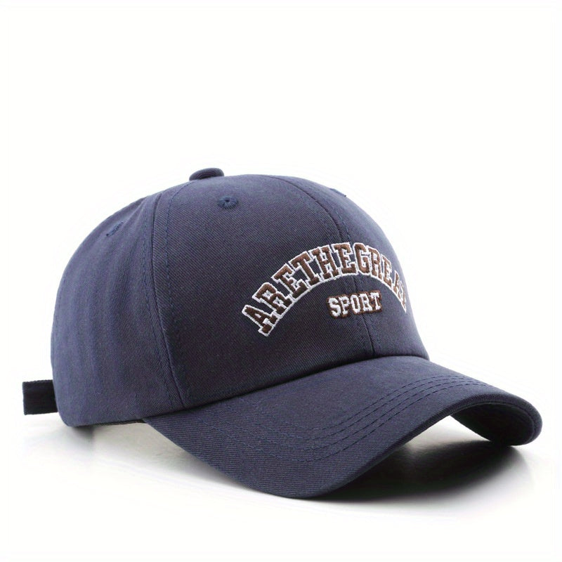 Letter Embroidery Baseball Cap Solid Cotton Dad Hat Unisex Lightweight Sun Hats