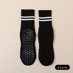 3 Pcs Striped Non-slip Yoga Socks for Pilates Barre Fitness