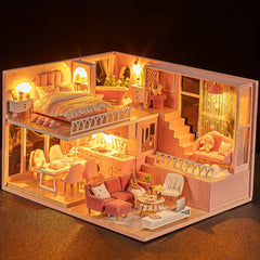 Girl Princess DIY Dollhouse Kit Assembled Building Model with Furniture