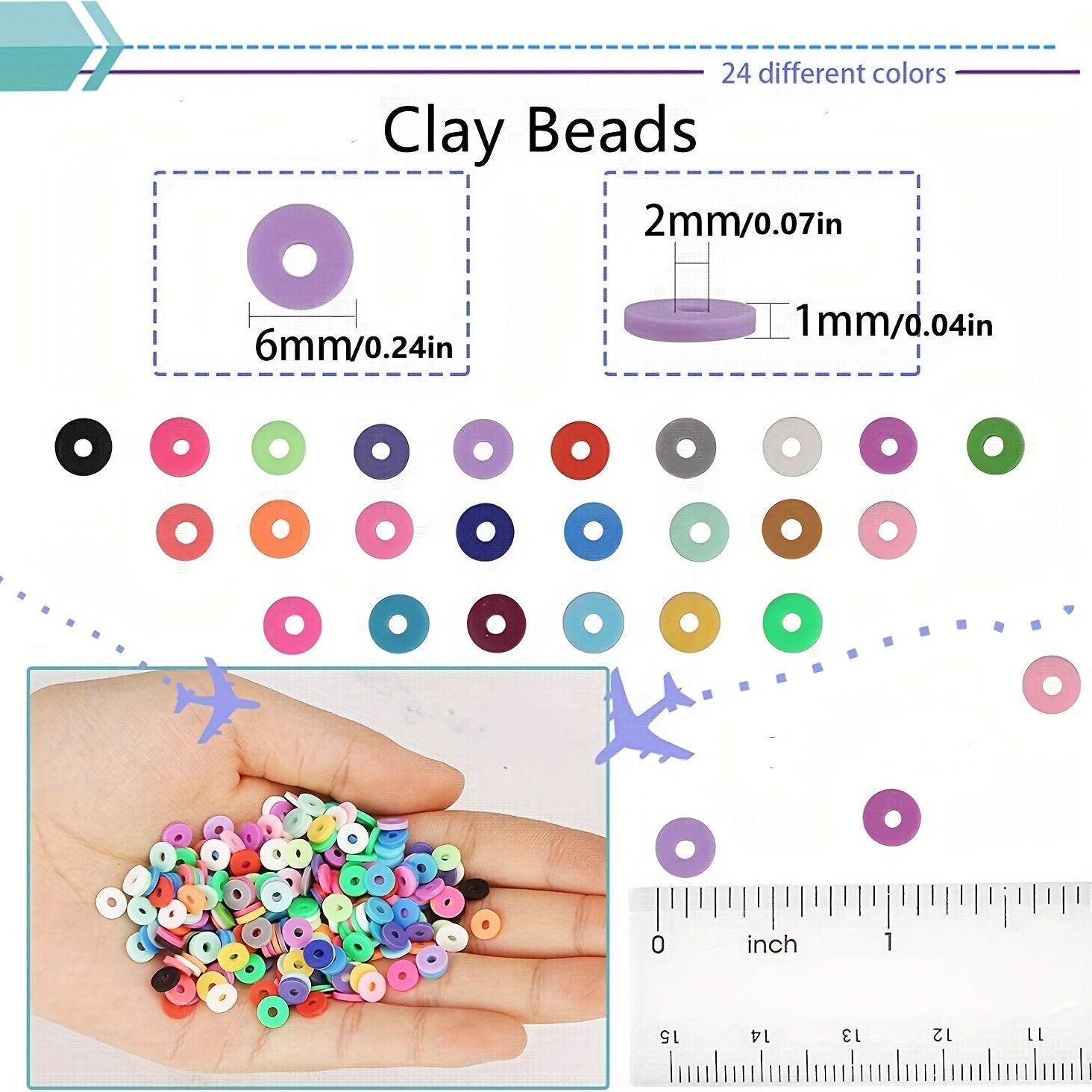 DIY 24 Colors Soft Pottery Beaded Bracelet Necklace Kit