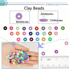 DIY 24 Colors Soft Pottery Beaded Bracelet Necklace Kit