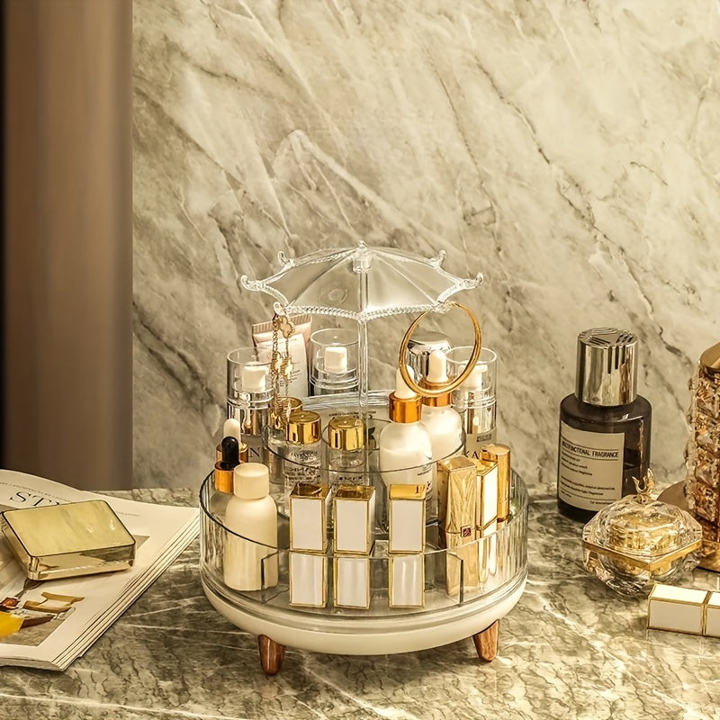 360 Rotating Makeup Organizer Spinning Cosmetic Storage Display Case