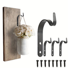 4 Rustic Iron Wall Hooks For Hanging Lanterns Coats Mason Jar Sconces