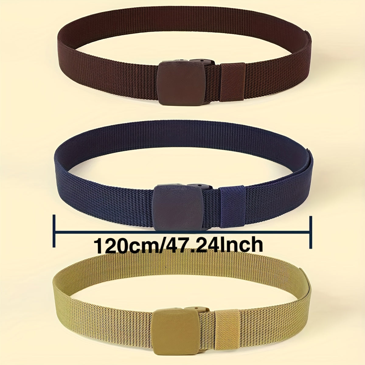 3pcs Nylon Belts Set for Men