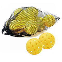 12 Pack Outdoor Pickleball Balls w/ Storage Net Bag, 40 Holes, Amateur to Compe