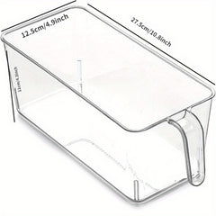 1pc Clear Storage Organizer with Handles for Beverage, Fruit, and Vegetable Box