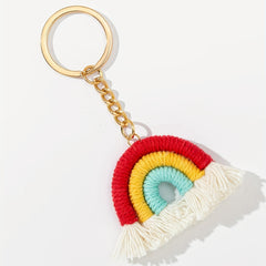 Boho Rainbow Keychain Vintage Car Keyring Bag Purse Charm