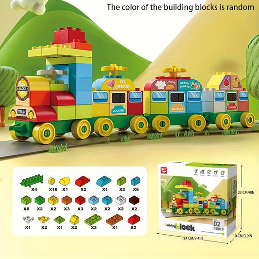 68pcs Building Blocks Train Set Creative Educational Toy Gift