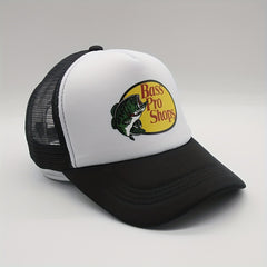 Fish Print Baseball Cap Mesh Breathable Adjustable Trucker Hat
