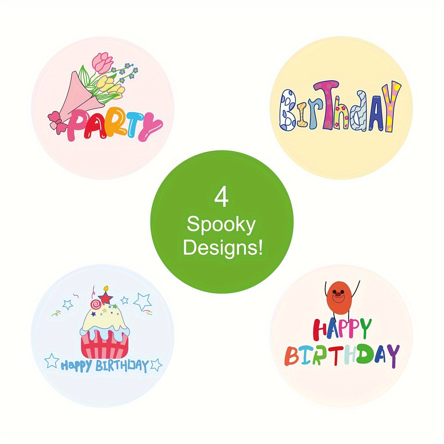 200pcs Cartoon Birthday Blessing Sticker Decorative Label Decoration